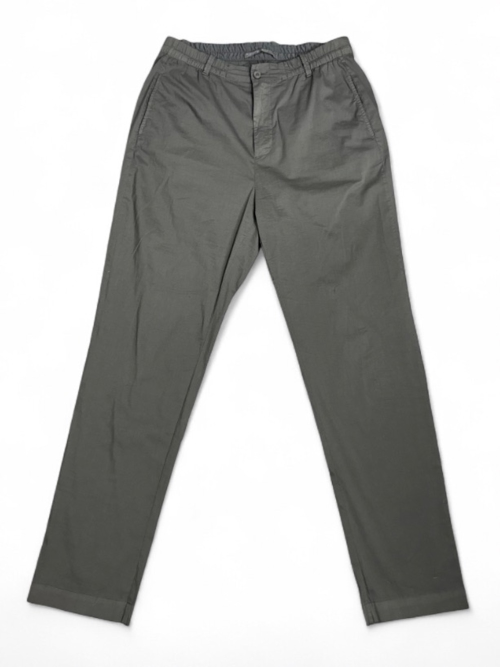 Transit Par-Such Gray Cotton Blend Straight Leg Utility Trousers Made In Italy